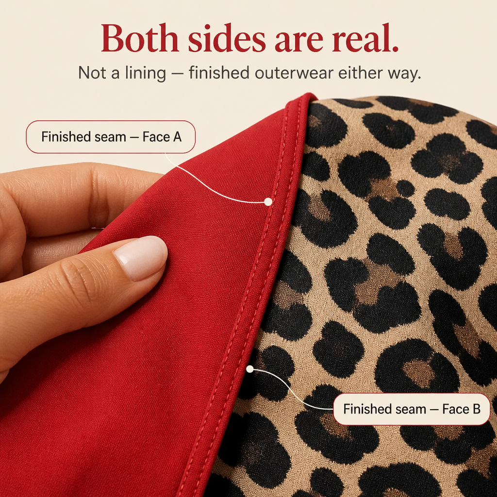Reversible Leopard Print Hooded Coat