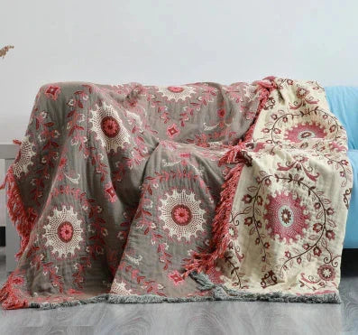 Reversible Scandinavian Blanket | Bird Design | Cozy