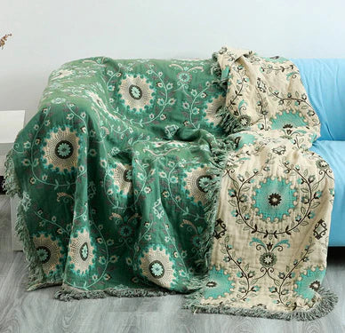 Reversible Scandinavian Blanket | Bird Design | Cozy