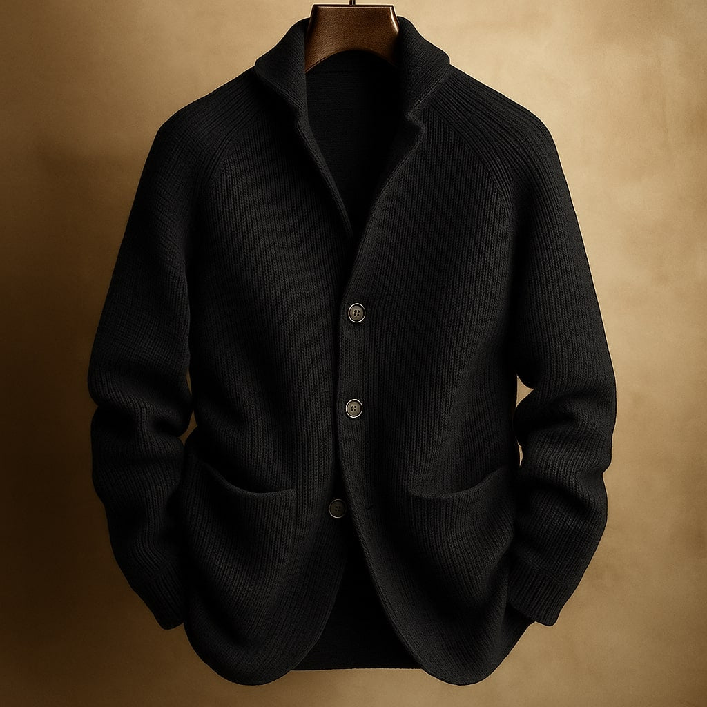 Image of Rhys | Men's Shawl Collar Button-Front Cardigan