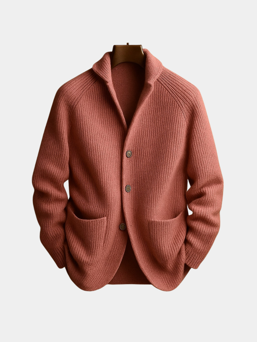 Image of Rhys | Men's Shawl Collar Button-Front Cardigan