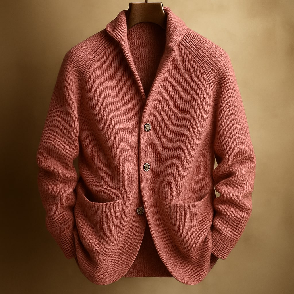 Image of Rhys | Men's Shawl Collar Button-Front Cardigan