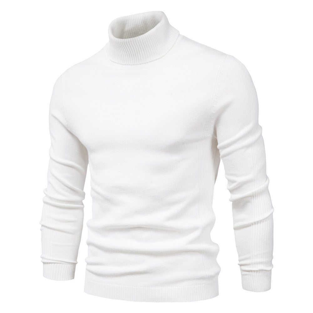 Ribbed Knit Turtleneck Sweater for Men - Image 1
