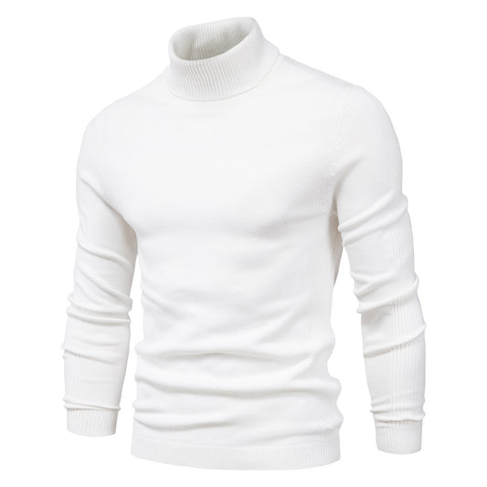 Ribbed Knit Turtleneck Sweater for Men - Image 1