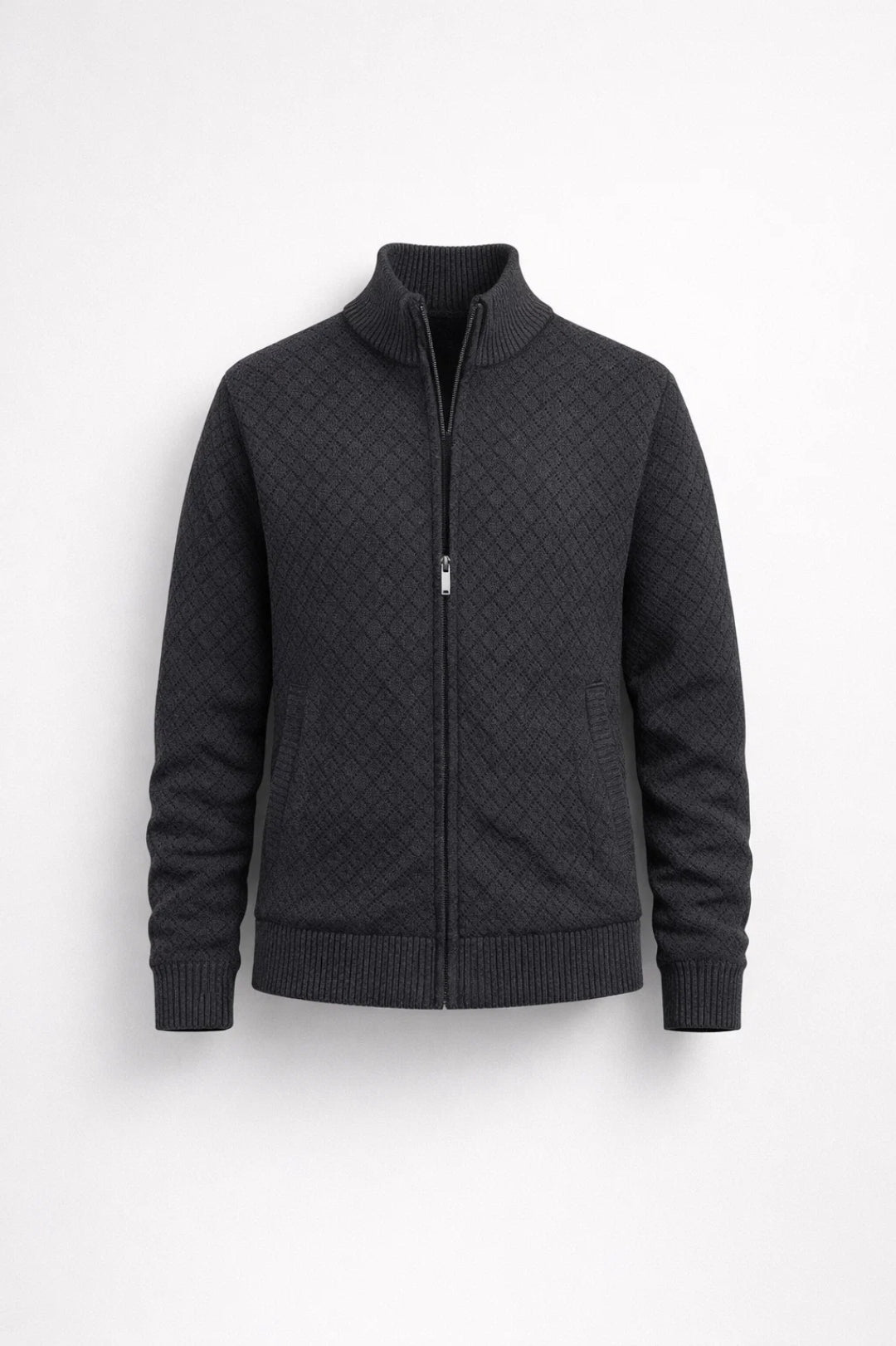 Image of Riley | Men's Zip-Up Stand Collar Cardigan