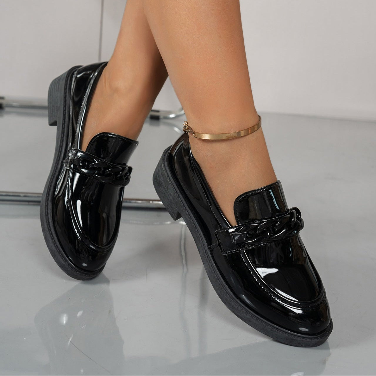 Image of Riley | Women's Chain Detail Platform Loafers