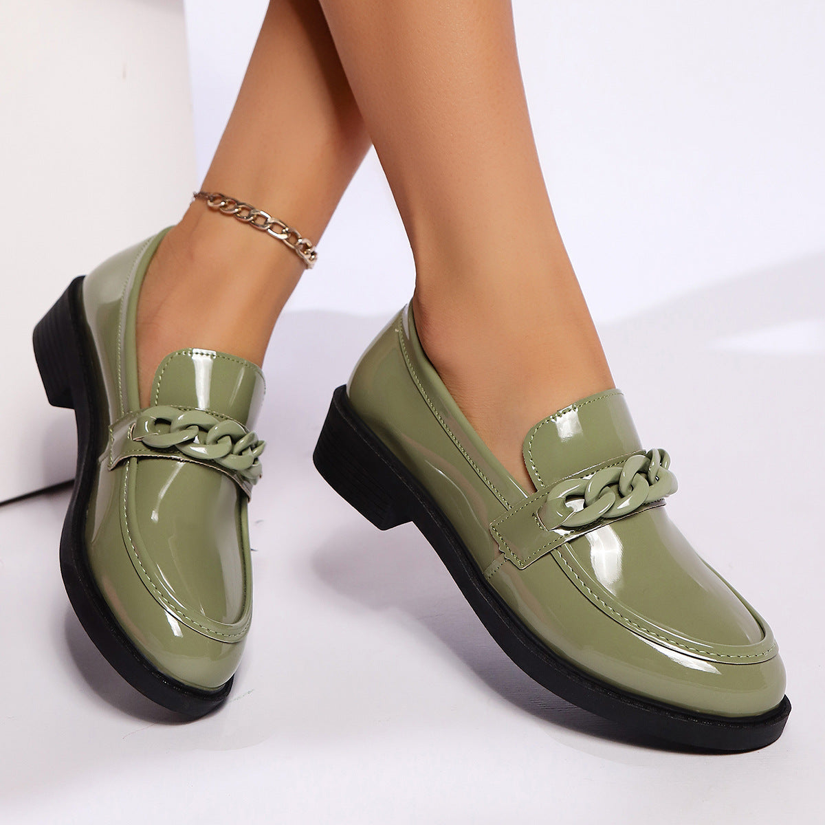 Image of Riley | Women's Chain Detail Platform Loafers