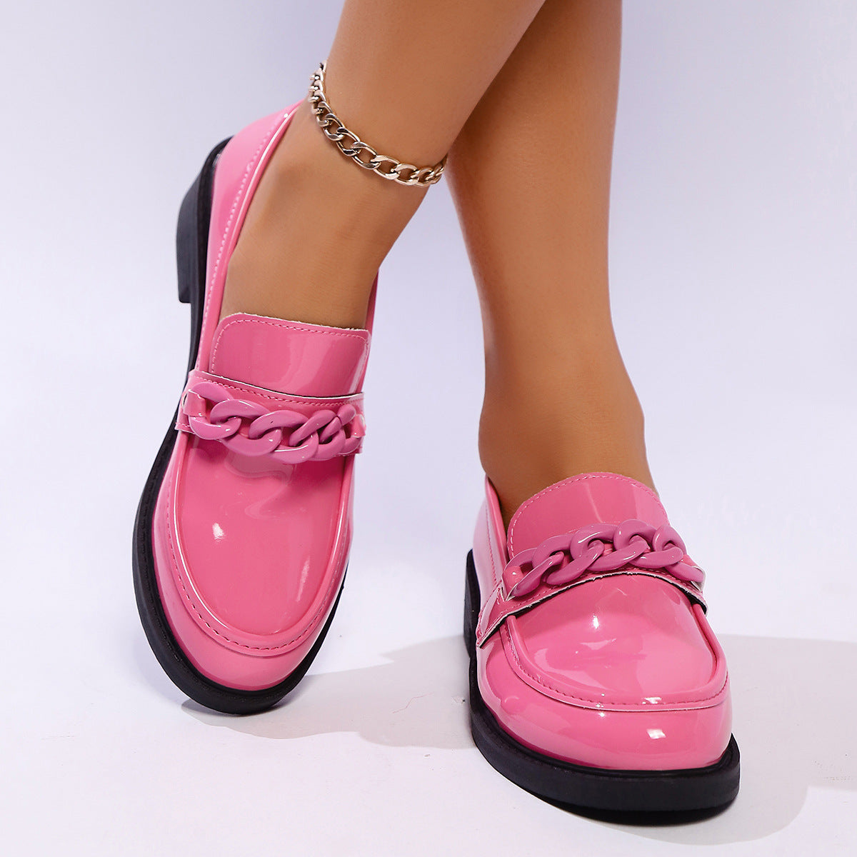 Image of Riley | Women's Chain Detail Platform Loafers