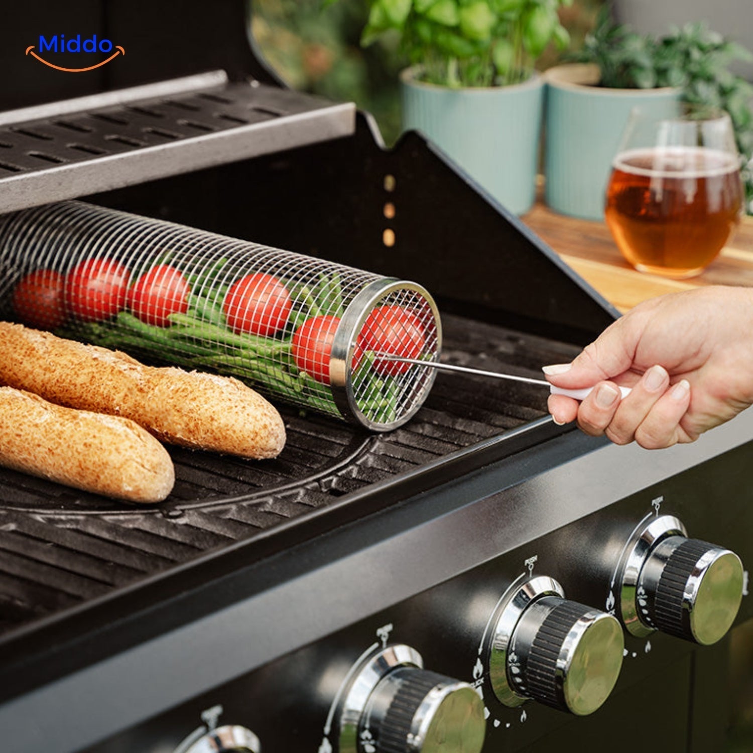 RollingGrill™ - No more sticking and loss of food between the grates!