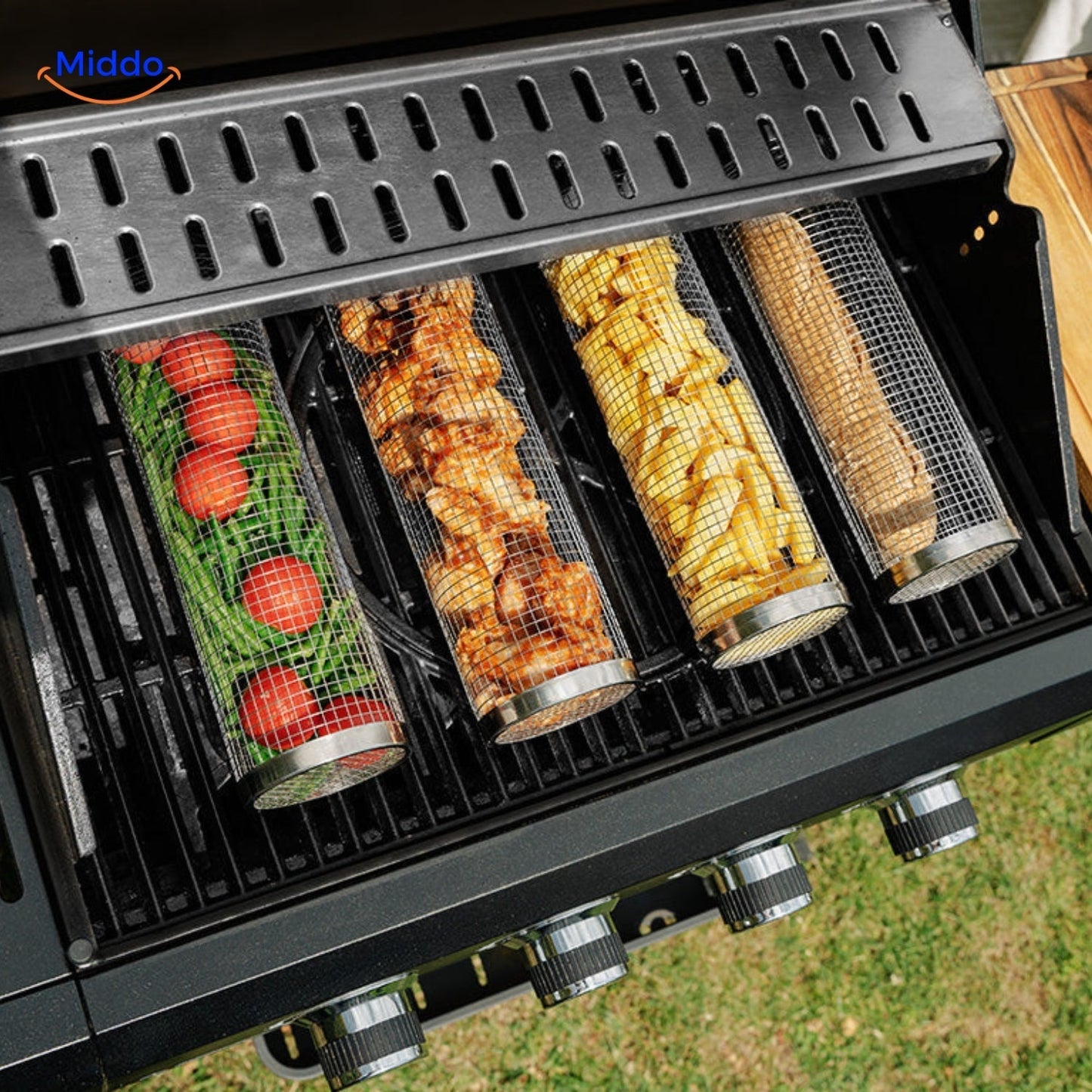 RollingGrill™ - No more sticking and loss of food between the grates!