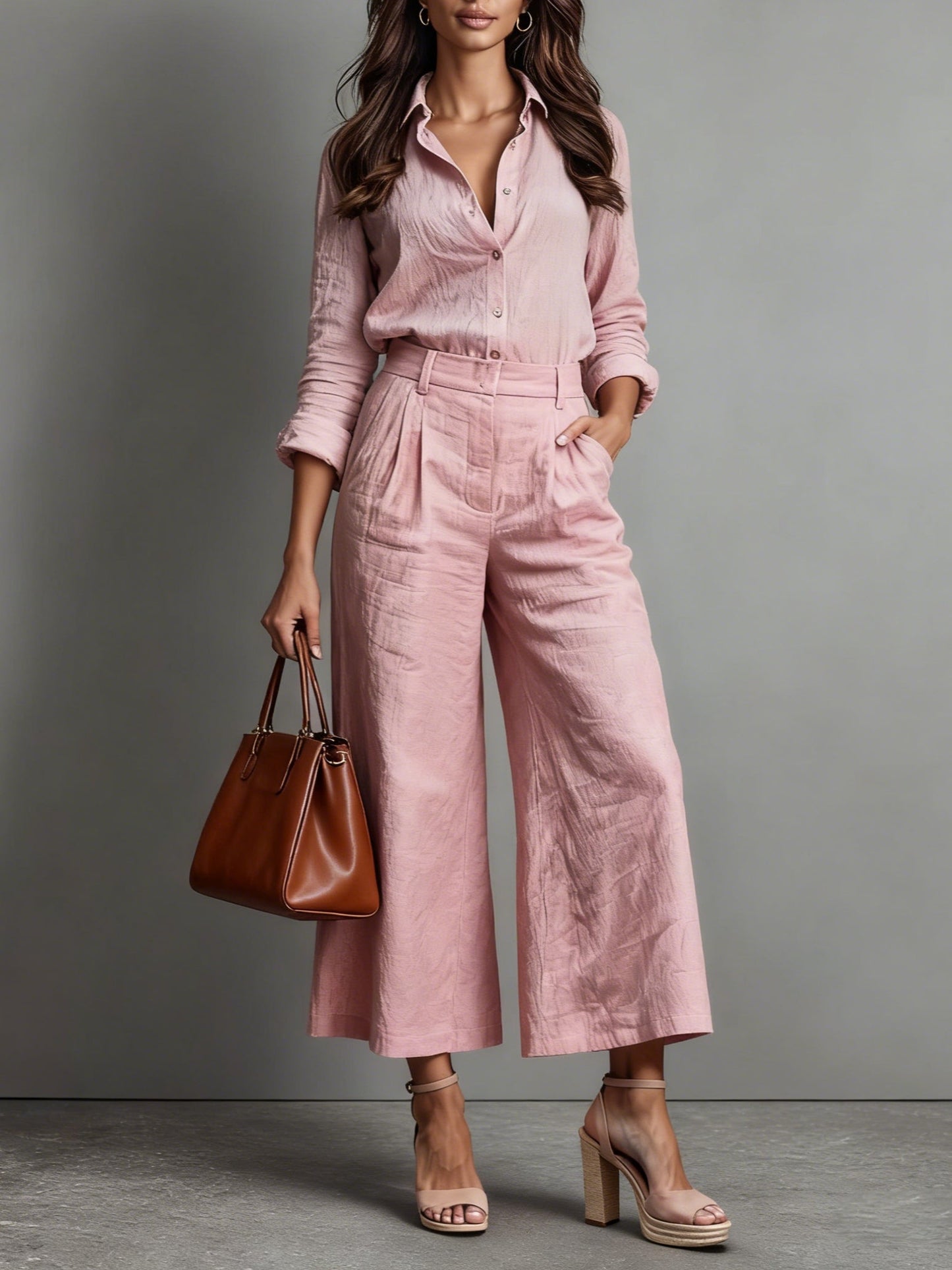 Image of Rose | Women's Wide Leg Two-Piece Set