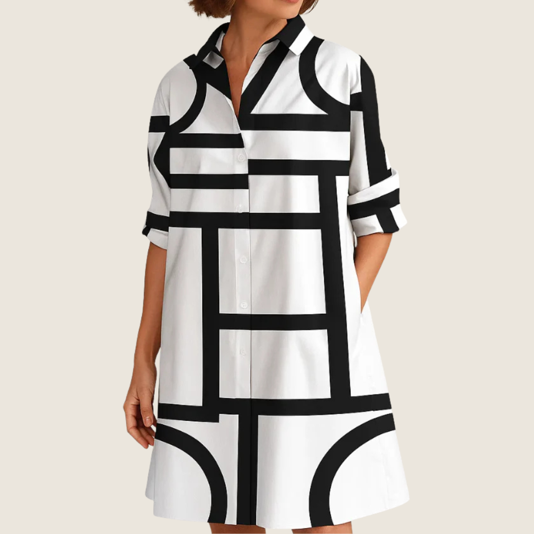 Image of Rosie | Women's Button-Down A-Line Midi Dress