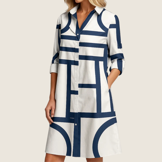 Image of Rosie | Women's Button-Down A-Line Midi Dress