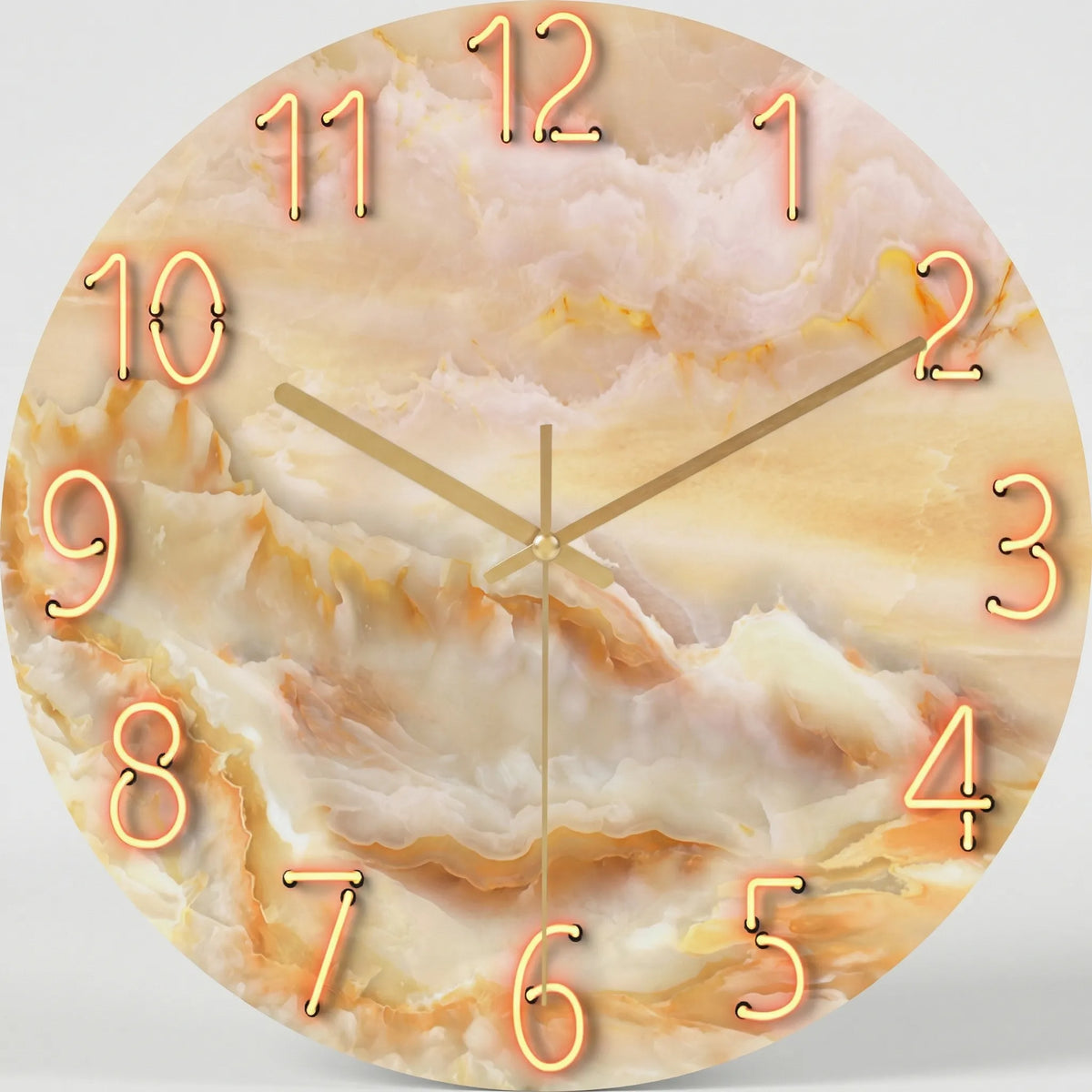 Round Wall Clock with Modern Dark Pattern