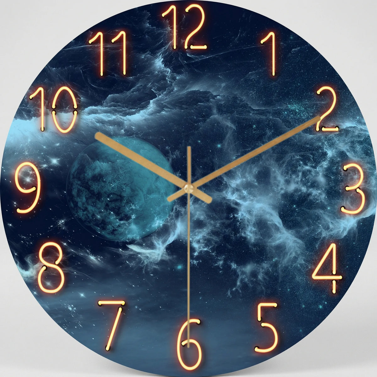 Round Wall Clock with Modern Dark Pattern