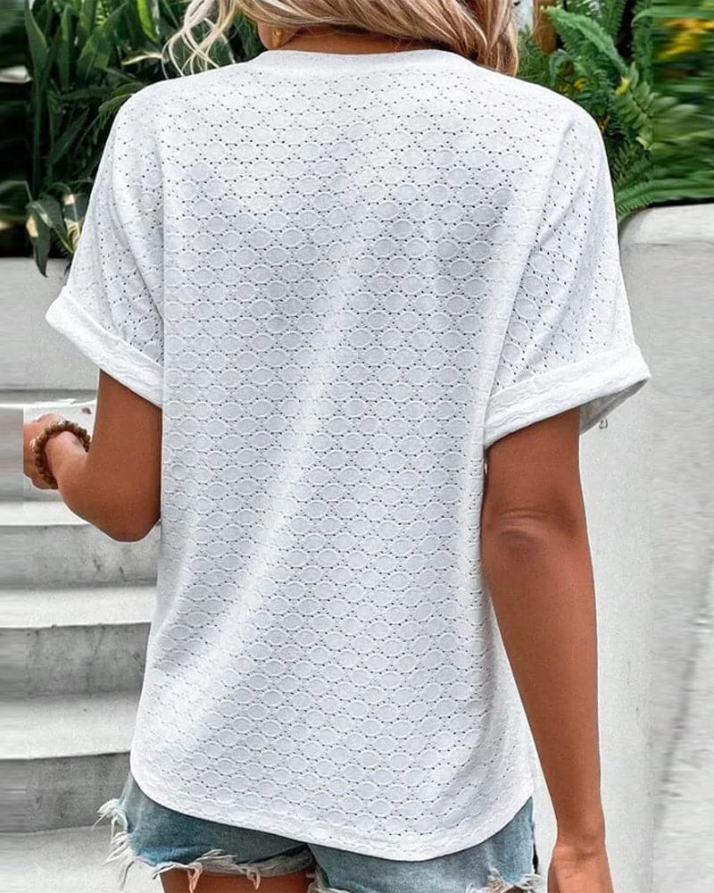 Image of Ruby | Women's V-Neck Button-Down Blouse