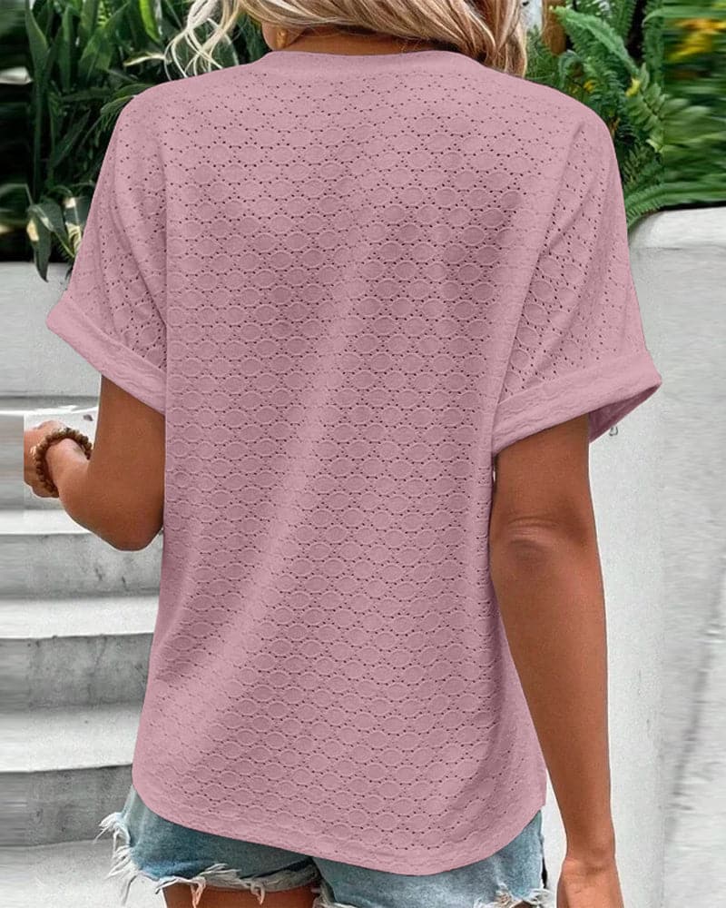 Image of Ruby | Women's V-Neck Button-Down Blouse