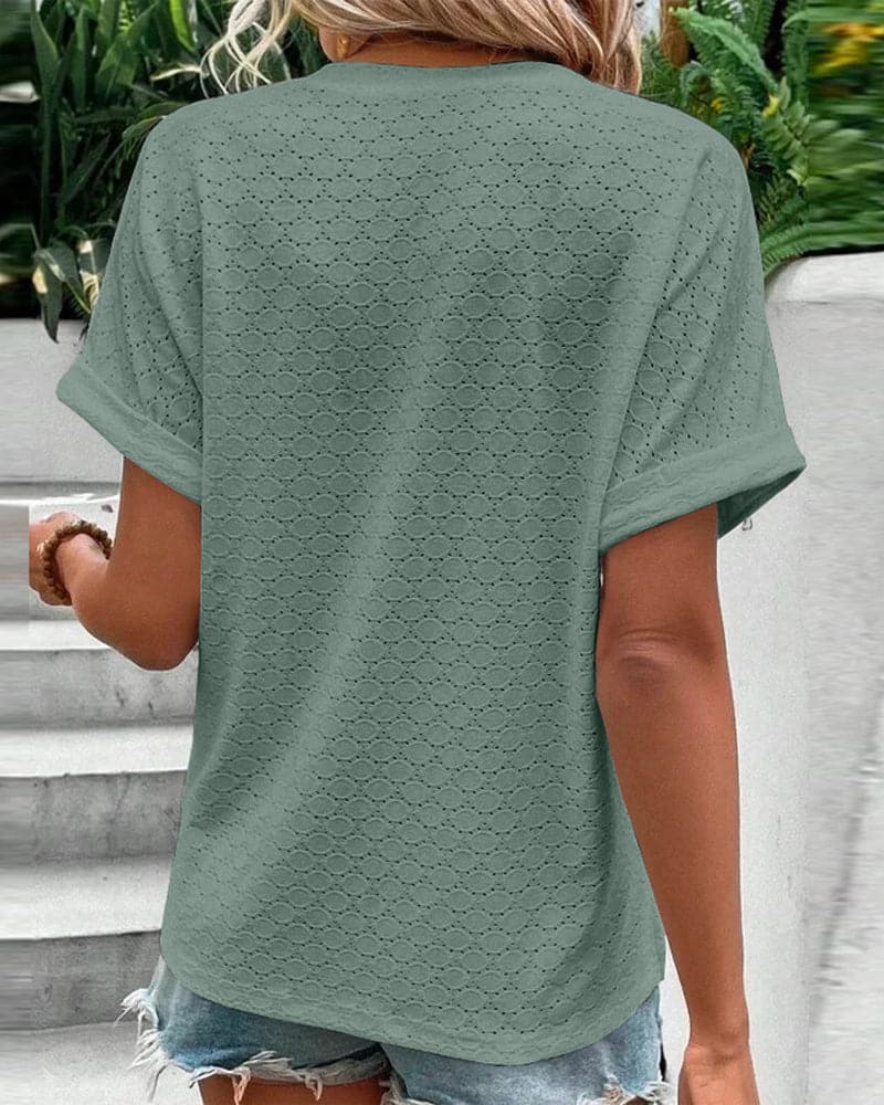 Image of Ruby | Women's V-Neck Button-Down Blouse