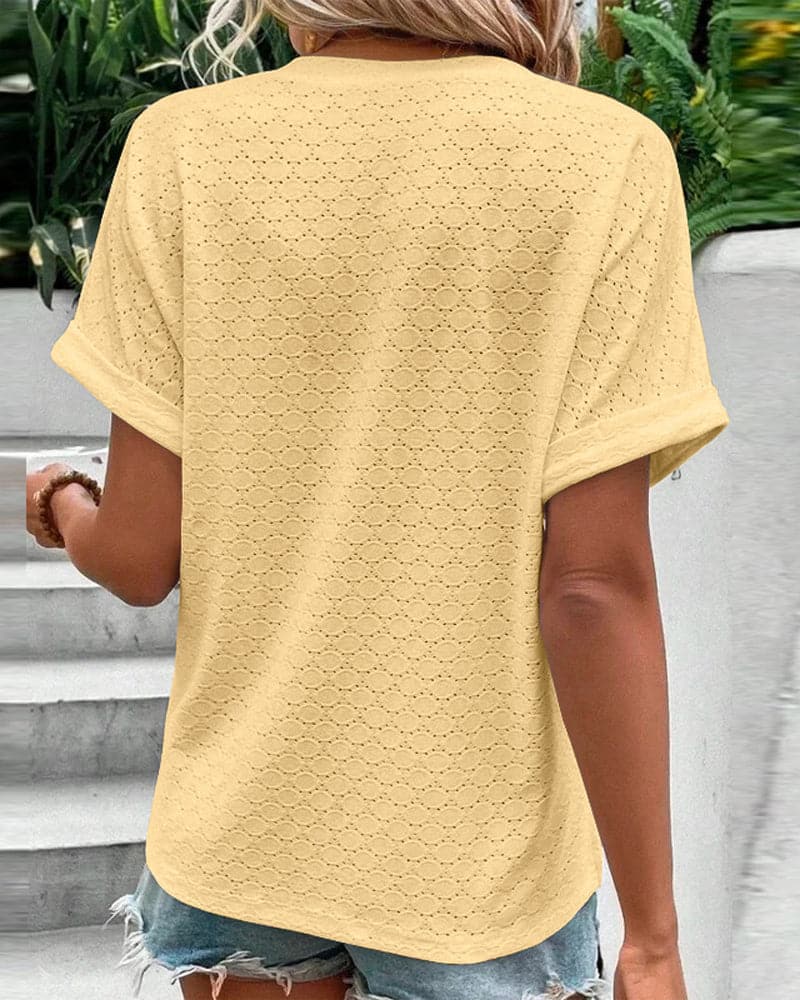 Image of Ruby | Women's V-Neck Button-Down Blouse