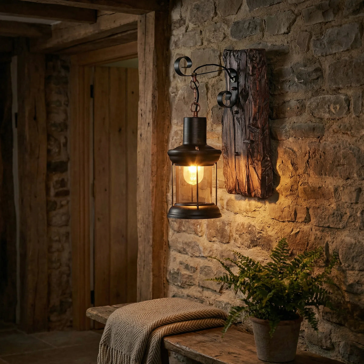 Rustic Cylindrical Wall Sconce