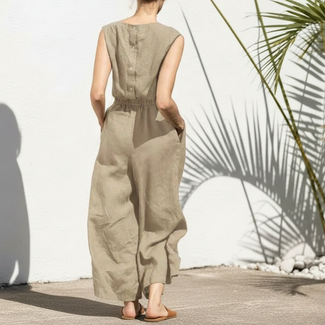 Image of Sadie | Women's Sleeveless Casual Wide Leg Jumpsuit