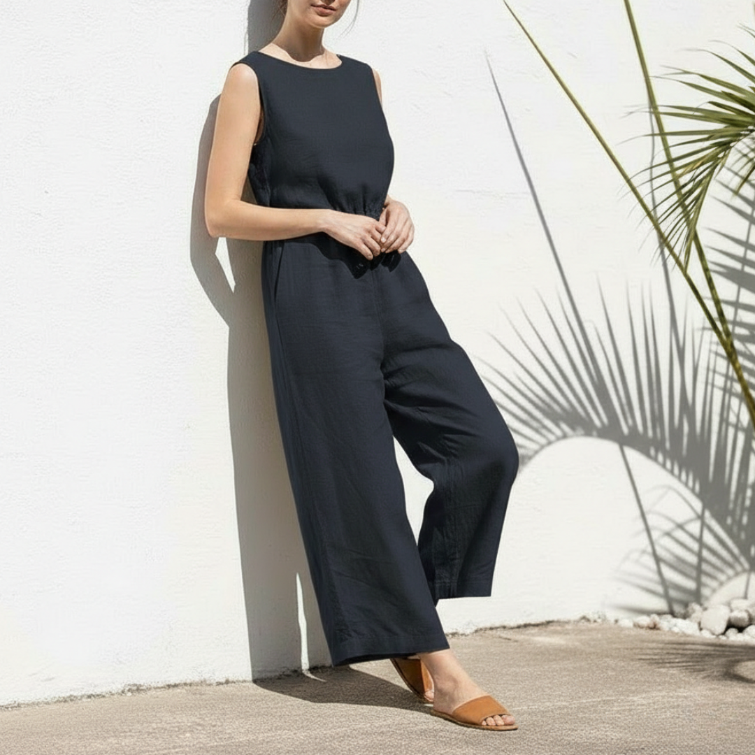 Image of Sadie | Women's Sleeveless Casual Wide Leg Jumpsuit