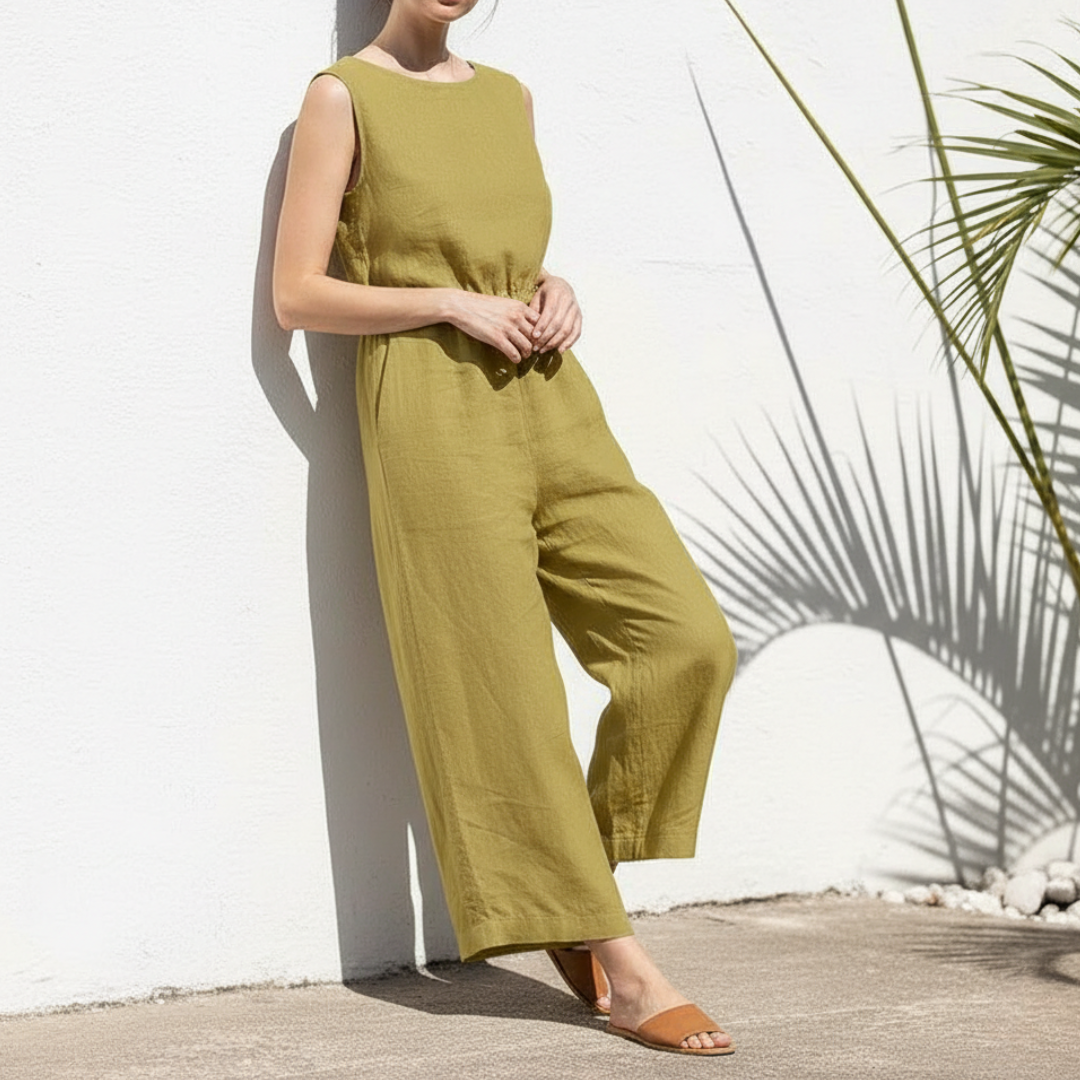 Image of Sadie | Women's Sleeveless Casual Wide Leg Jumpsuit