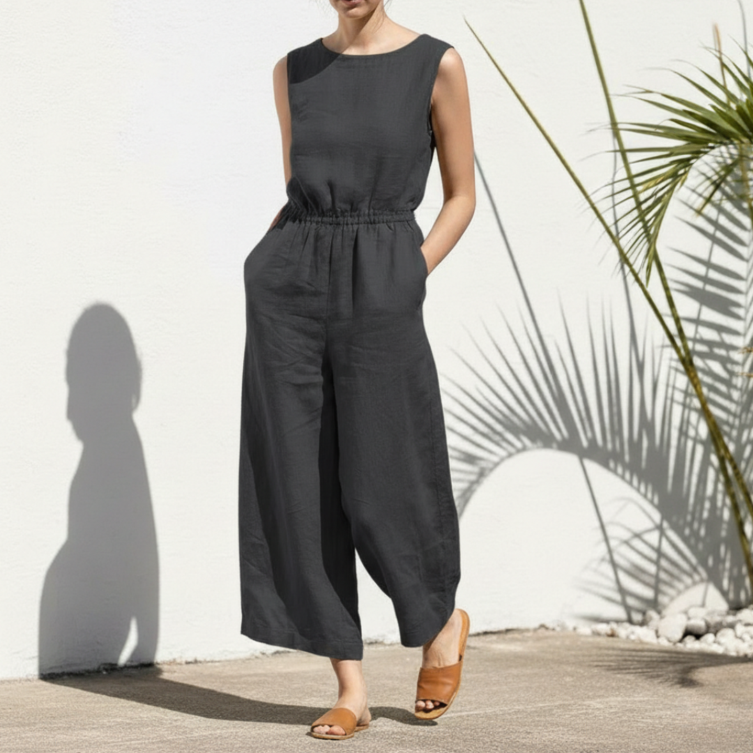 Image of Sadie | Women's Sleeveless Casual Wide Leg Jumpsuit