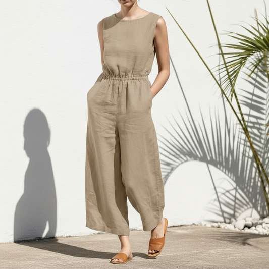 Image of Sadie | Women's Sleeveless Casual Wide Leg Jumpsuit