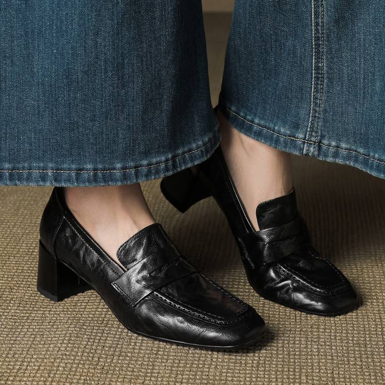 Image of Sadie | Women's Slip-On Block Heel Loafers