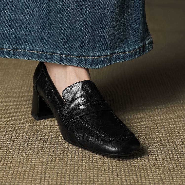 Image of Sadie | Women's Slip-On Block Heel Loafers