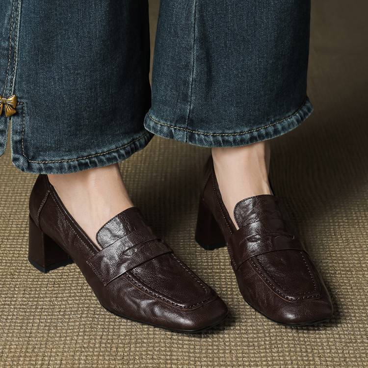 Image of Sadie | Women's Slip-On Block Heel Loafers
