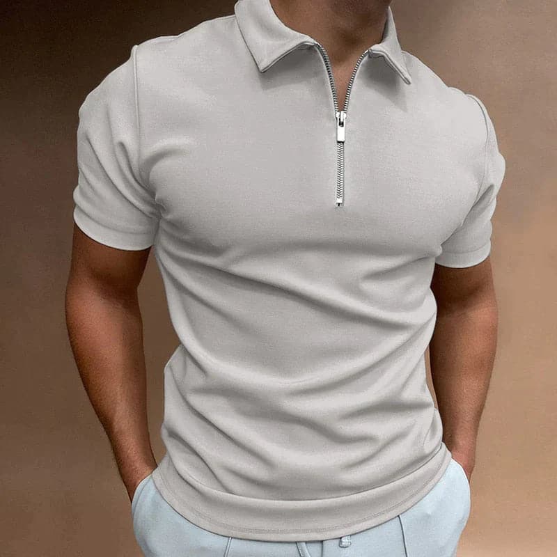 Image of Sam | Men's Zip Fitted Polo Shirt