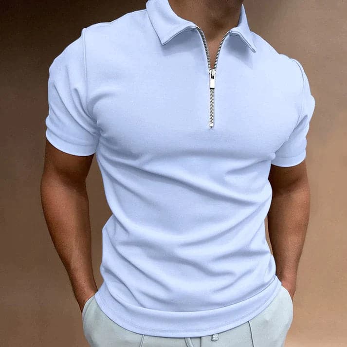 Image of Sam | Men's Zip Fitted Polo Shirt