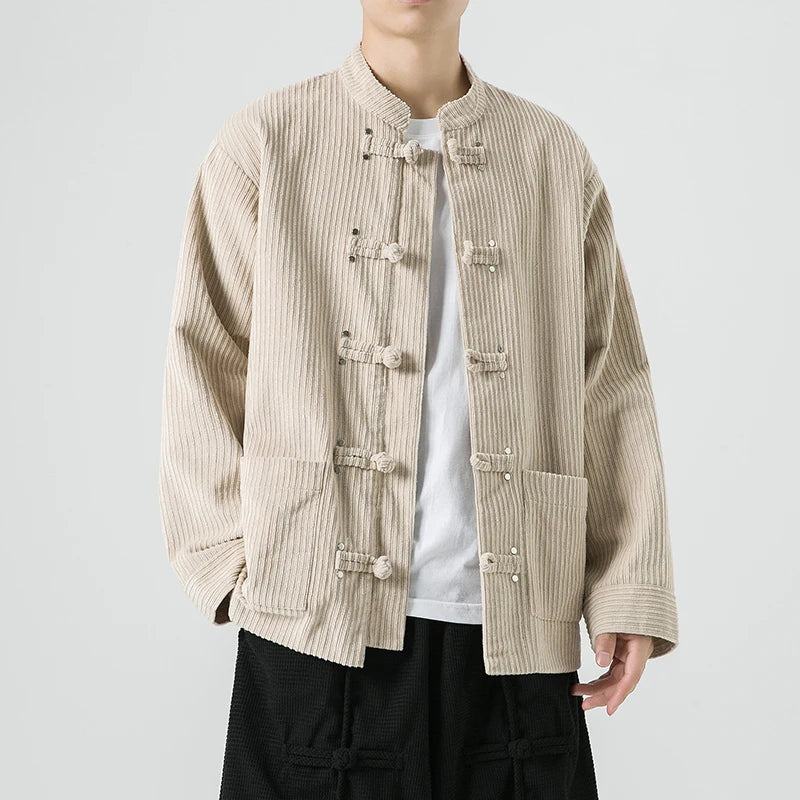 Image of Samuel | Men's Mandarin Collar Corduroy Jacket