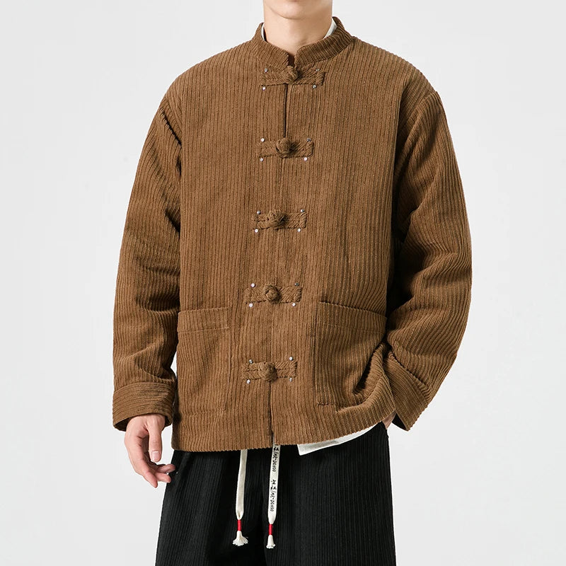 Image of Samuel | Men's Mandarin Collar Corduroy Jacket