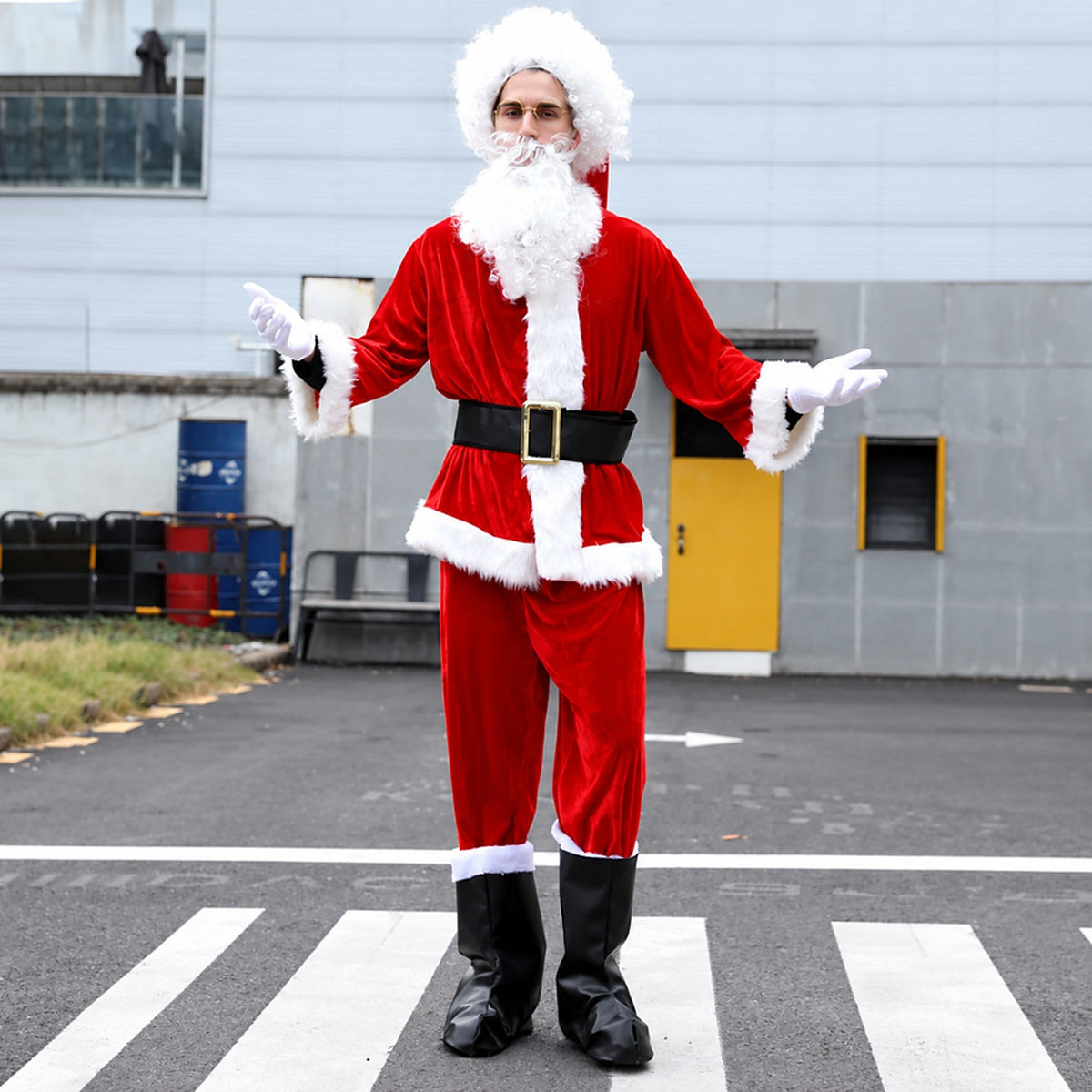 Santa Claus Outfit - Complete Velvet Santa Suit for Adults