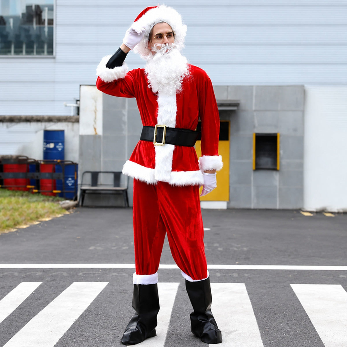 Santa Claus Outfit - Complete Velvet Santa Suit for Adults