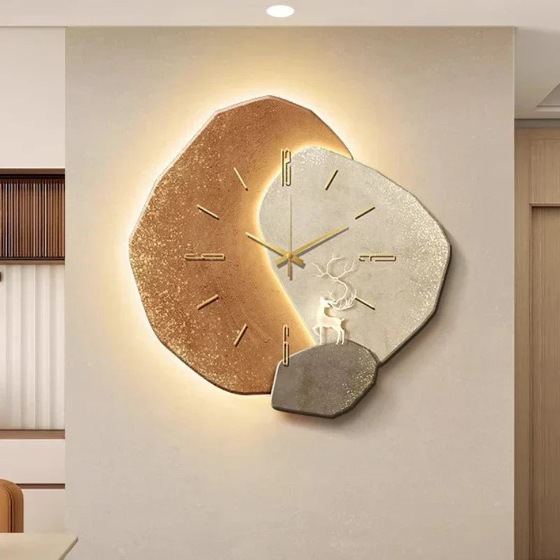 Scandinavian Luxurious Wall Clock | Modern Design & Lighting