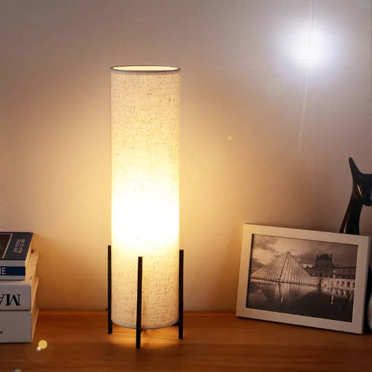 Scandinavian Wooden Fabric Table Lamp for Living Room Lighting