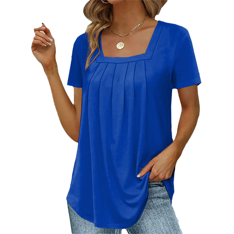 Image of Scarlett | Women's Square Neck Pleated Blouse