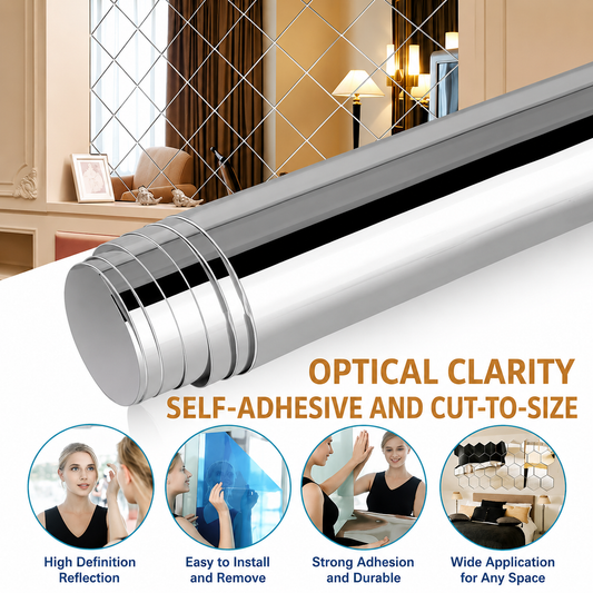 Self-Adhesive Mirror Film | Shatterproof & Customizable | Crystal Clear | VivaShield