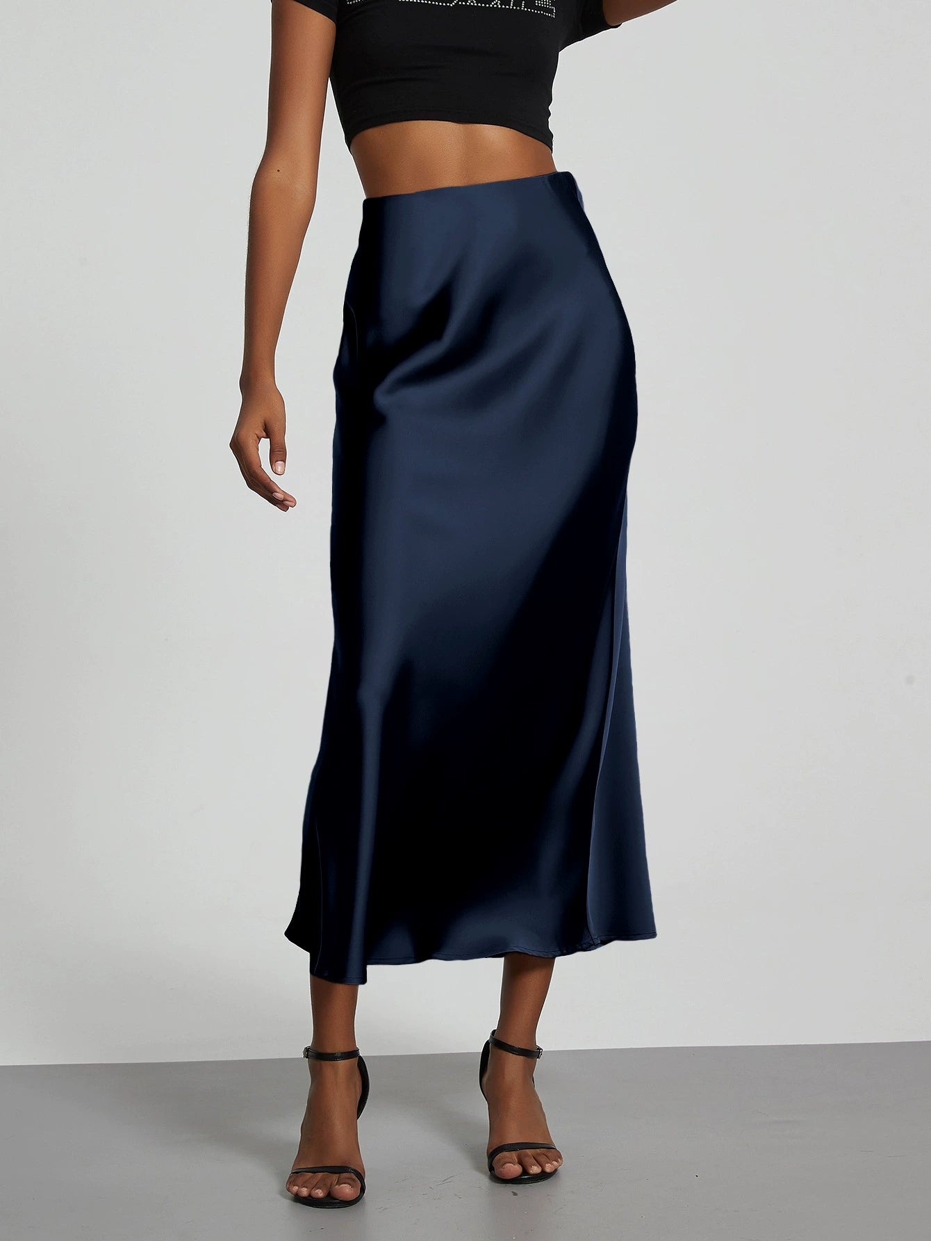 Image of Serena | Women's High-Waisted A-Line Midi Skirt