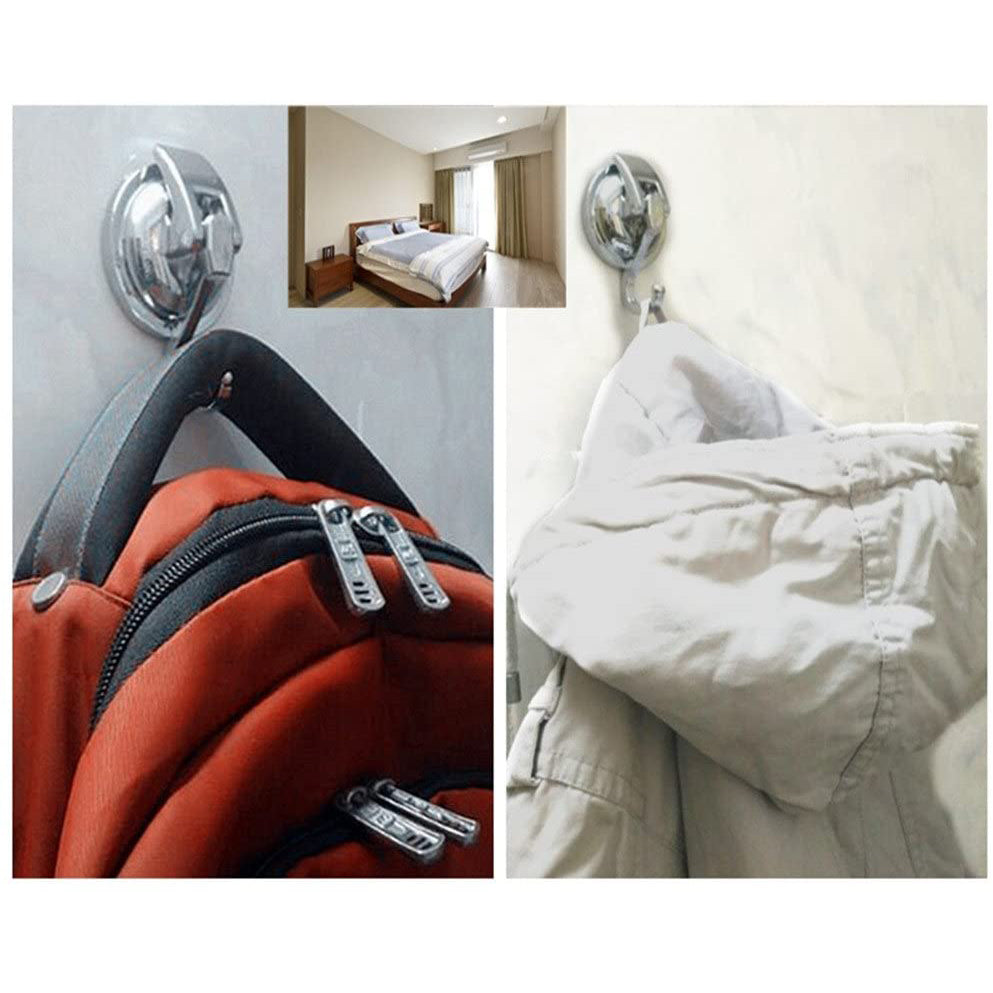 Set of 2 Durable Suction Cup Hooks – Damage-Resistant and Reusable, Ideal for Kitchen and Bathroom, Load Capacity up to 5 kg