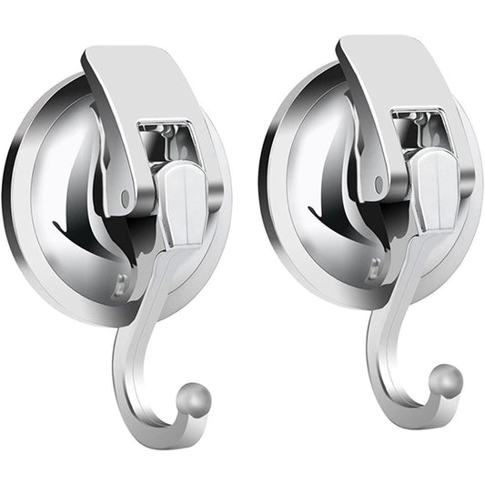 Set of 2 Durable Suction Cup Hooks – Damage-Resistant and Reusable, Ideal for Kitchen and Bathroom, Load Capacity up to 5 kg