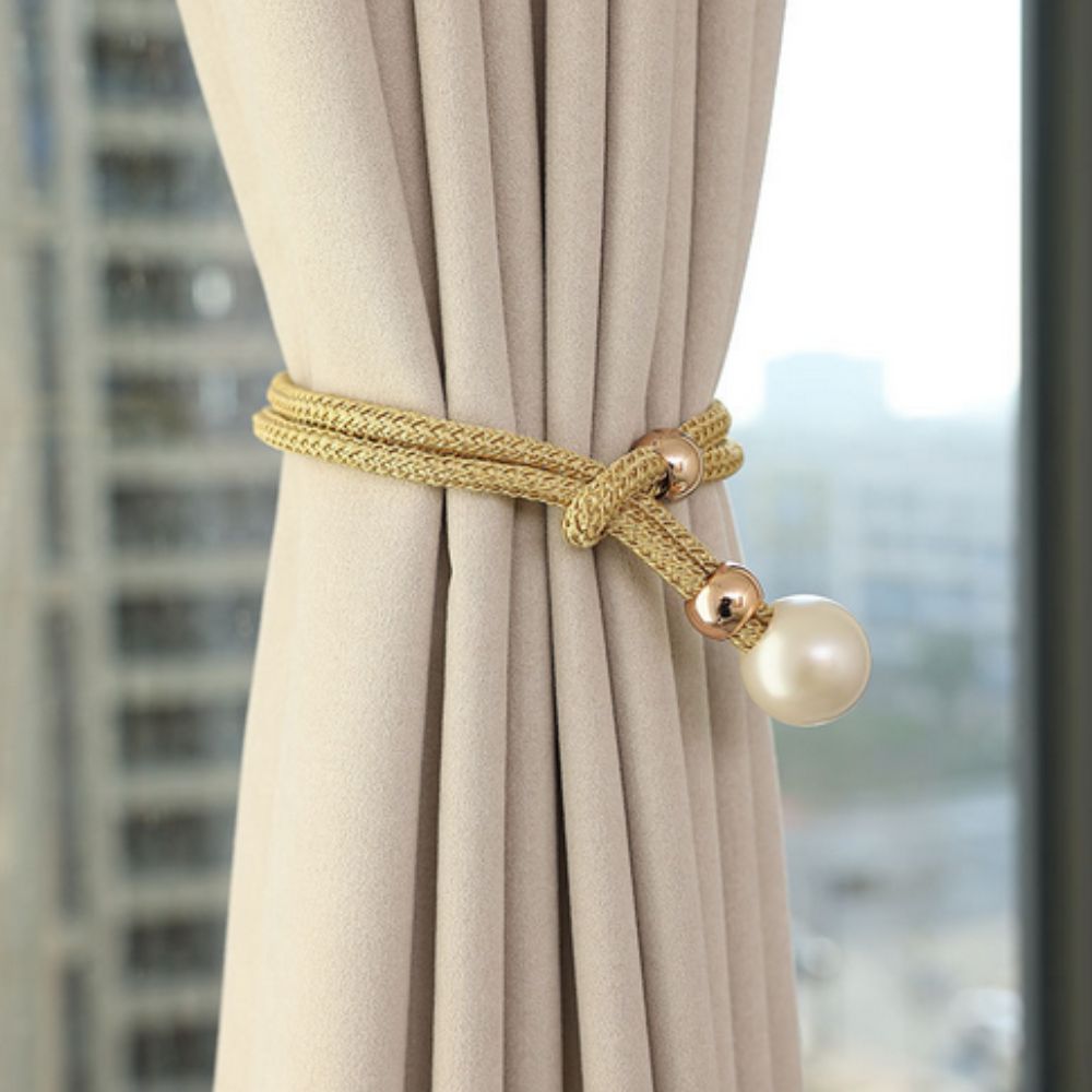 Set of 2 Pearl Curtain Tieback Clips
