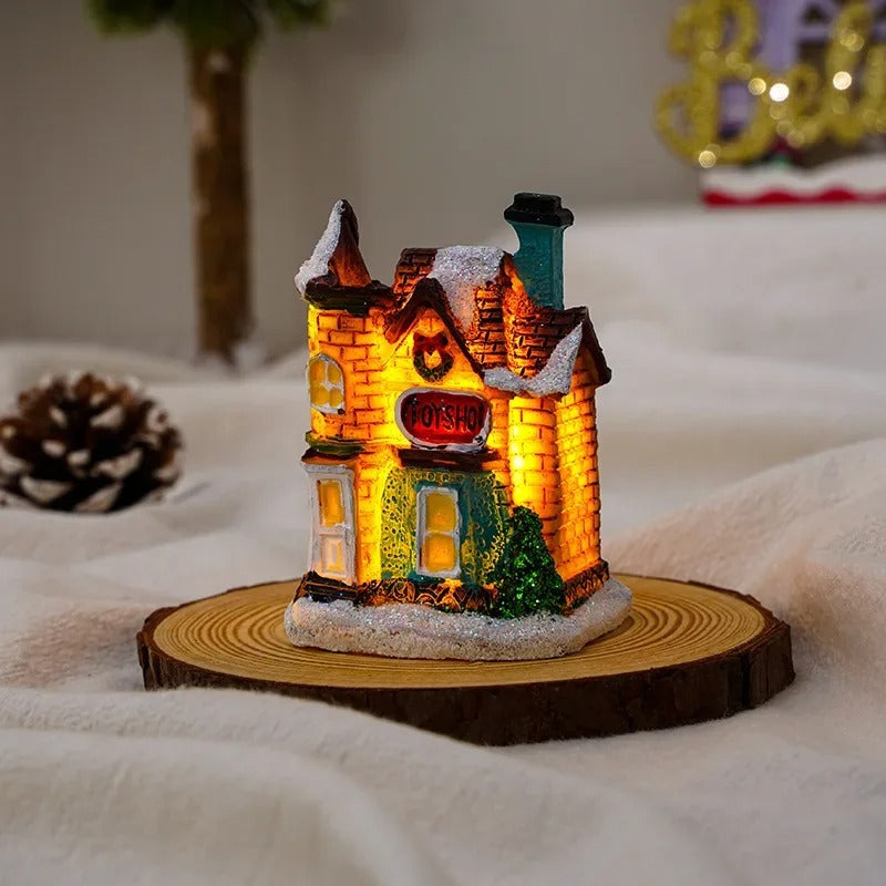 Set of 6 LED Christmas Village Houses
