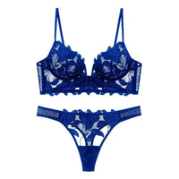Sexy French Lace Lingerie Set with Deep V-Neckline