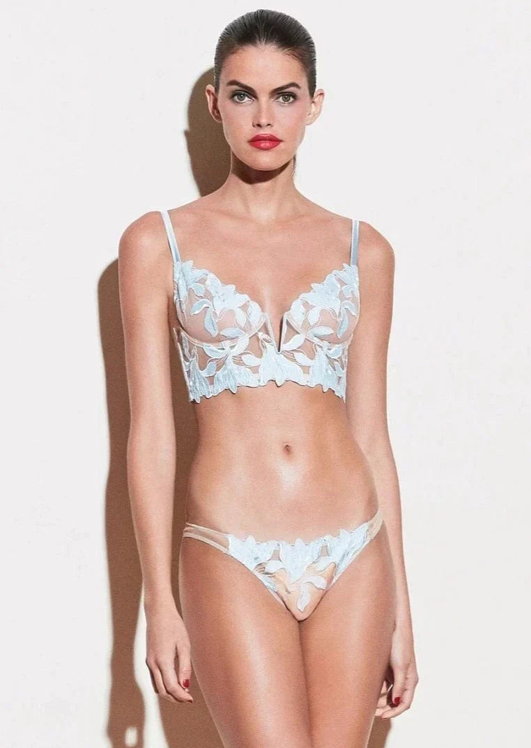 Sexy French Lace Lingerie Set with Deep V-Neckline