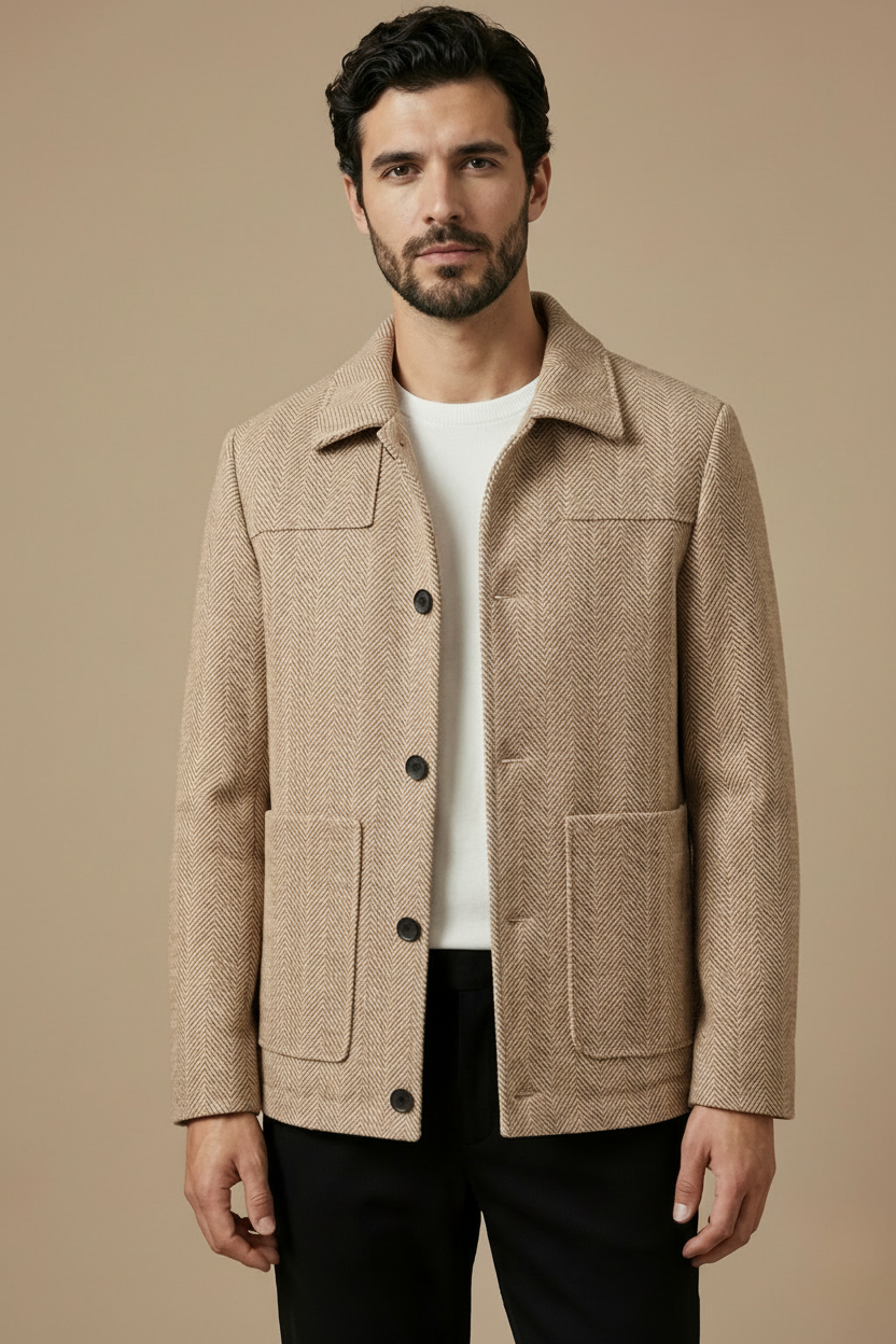 Image of Shane | Men's Collared Button-Front Jacket